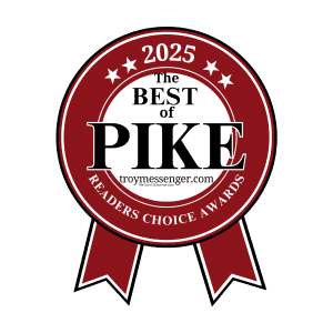2025 Best of Pike Readers Choice Award ribbon with stars and website link.
