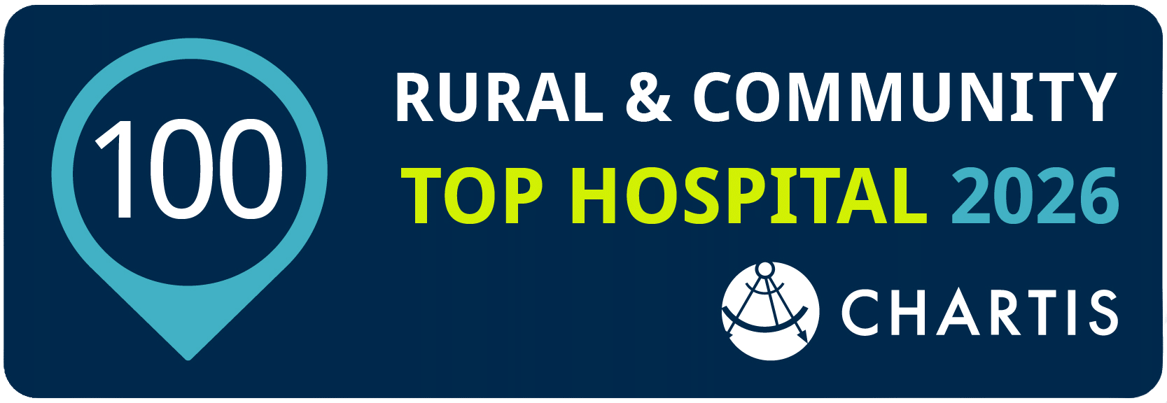Top 2026 Rural & Community Hospital badge by Chartis.